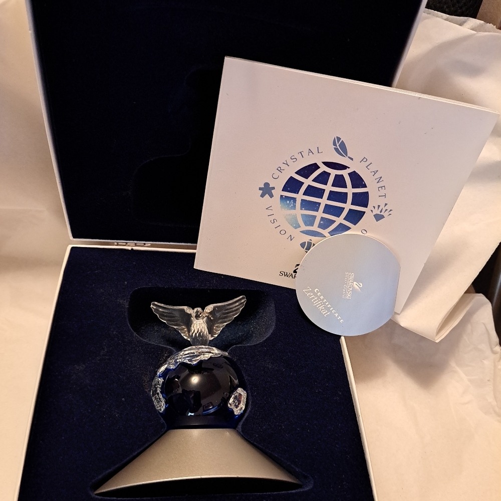 Swarovski crystal Planet 2000 signed w box and COA